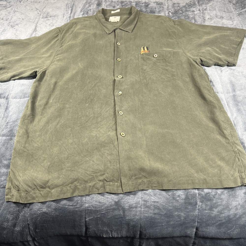 Luau Finest Silk Golf Parrot Embroidered "Shirt Mens XL